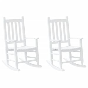 vidaXL Chaises &agrave; bascule enfants lot de 2 blanc bois peuplier massif