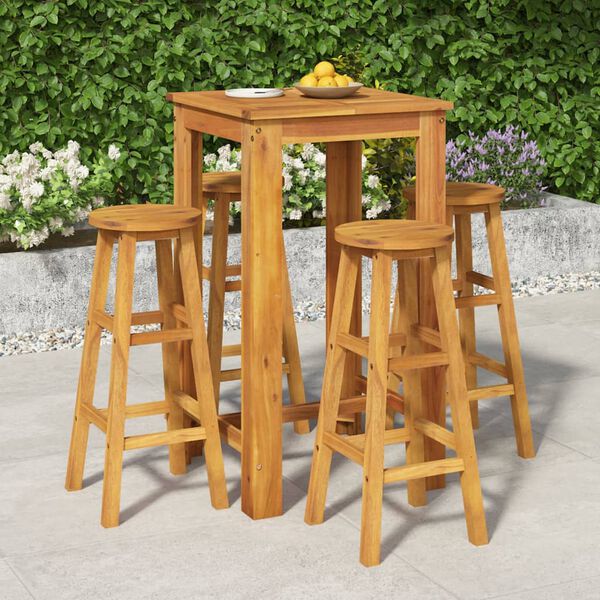 vidaXL Ensemble de bar de jardin 5 pcs bois d'acacia solide