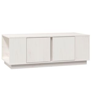 vidaXL Table basse Blanc 110x50x40 cm Bois massif de pin