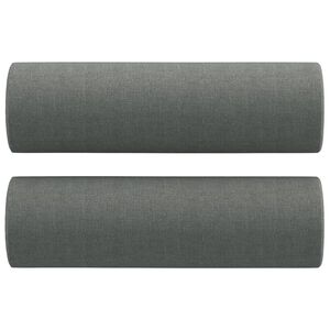vidaXL Coussins d&eacute;coratifs lot de 2 Gris fonc&eacute; &Oslash;15x50 cm Tissu