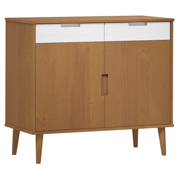 vidaXL Buffet MOLDE Marron 90x40x80 cm Bois massif de pin