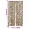 vidaXL Rideau anti-mouches beige et marron 118x220 cm chenille