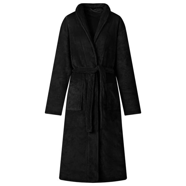 vidaXL Robe de bain sans capuche Noir xxxl Flanelle