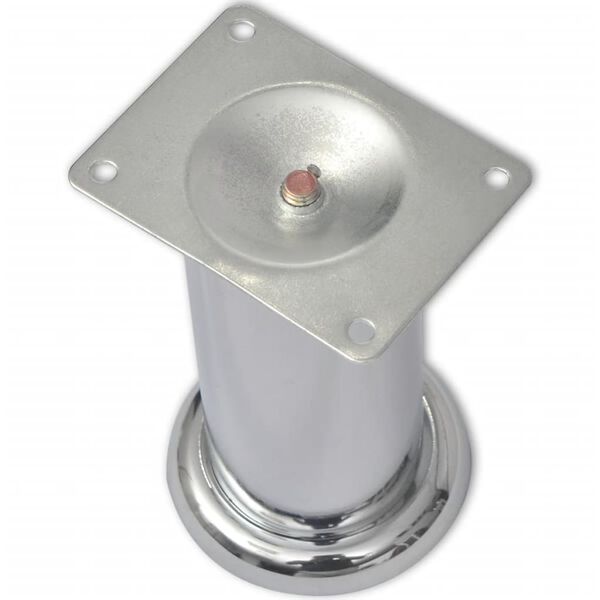 vidaXL Pieds ronds de canap&eacute; 8 pcs Chrome 120 mm