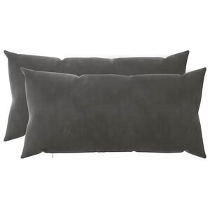vidaXL Coussin avec oreiller HEERLEN 2 pi&egrave;ces Gris fonc&eacute; Velours