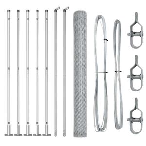 vidaXL Cl&ocirc;ture en fil soud&eacute; avec base en b&eacute;ton 10 x 1,6 m (l x h)