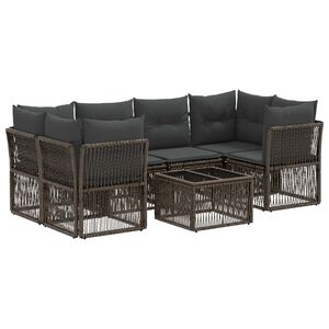 vidaXL Ensemble de canap&eacute; de jardin 7 pc Gris polyrotin