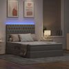 vidaXL Lit avec rangement et LED avec LED Taupe 140 x 200 cm Polyester