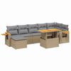 vidaXL Salon de jardin avec coussins 8 pcs beige r&eacute;sine tress&eacute;e