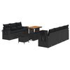 vidaXL Ensemble de canap&eacute; de jardin 10 pc Noir polyrotin