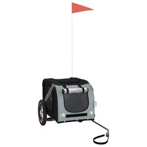 vidaXL Remorque de v&eacute;lo pour animaux de compagnie gris et noir