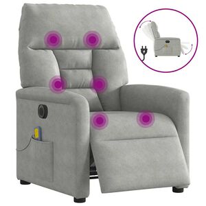vidaXL Fauteuil inclinable de massage &eacute;lectrique gris clair