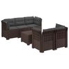 vidaXL Canap&eacute; de Jardin 5 Places avec Coussins Aspect Rotin PP Marron