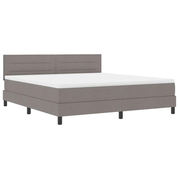 vidaXL Lit boxspring avec matelas Taupe 180 x 200 cm tissu