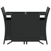 vidaXL Ensemble de bistro 3 pcs avec coussins noir résine tressée