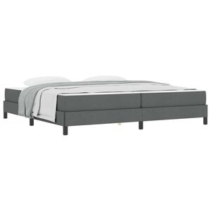 vidaXL Lit &agrave; ressorts avec matelas Gris fonc&eacute; 200 x 200 cm tissu