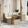 vidaXL Salon de jardin avec coussins 7 pcs beige r&eacute;sine tress&eacute;e