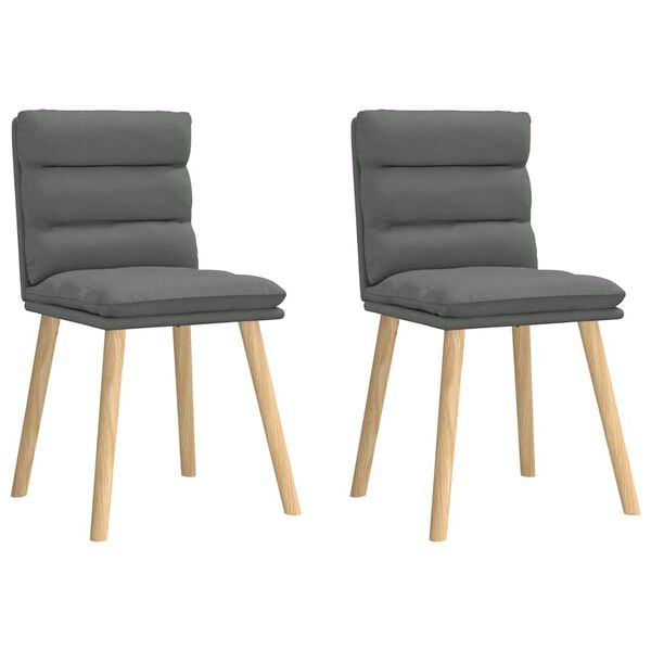 vidaXL Chaises à manger lot de 2 gris foncé tissu