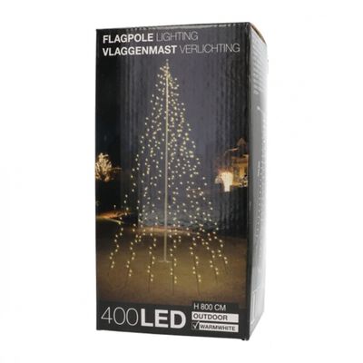 Ambiance Mât à guirlande lumineuse de Noël avec 400 LED 800 cm