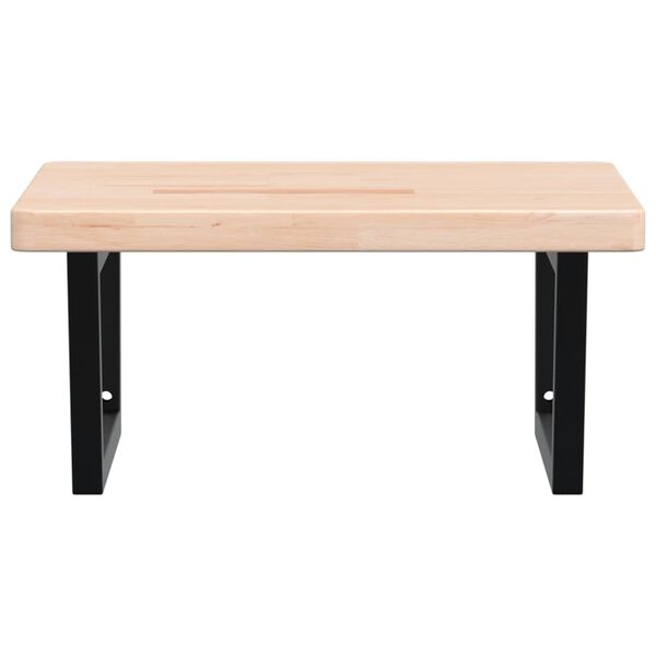 vidaXL Étagère de vasque murale acier et bois de chêne massif