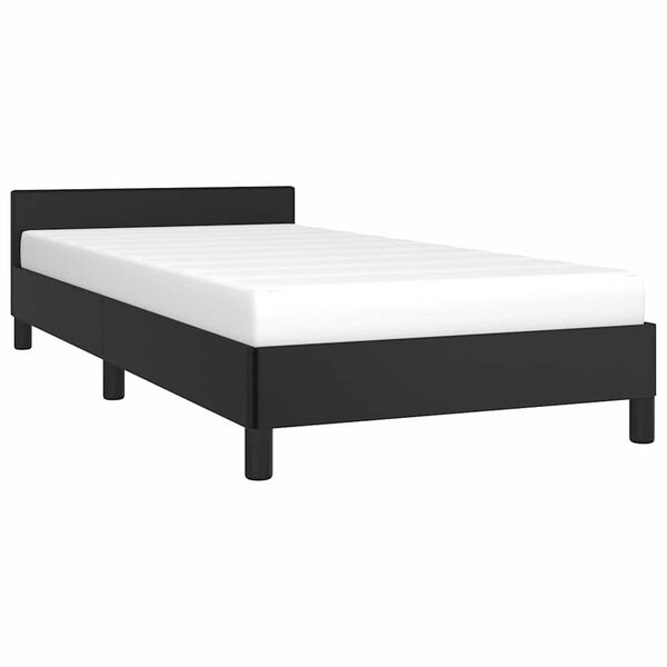 vidaXL Cadre de lit avec t&ecirc;te de lit sans matelas noir 100x200 cm