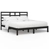 vidaXL Cadre de lit sans matelas noir bois massif 180x200 cm