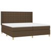 vidaXL Sommier &agrave; lattes de lit matelas et LED Marron fonc&eacute; 200x200 cm