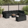 vidaXL Salon de jardin avec coussins 13 pcs noir r&eacute;sine tress&eacute;e