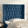 vidaXL T&ecirc;te de lit avec oreilles Bleu fonc&eacute; 103x16x118/128 cm Velours