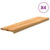 vidaXL Marches d'escalier 4 pcs marron clair 110x25x2 cm ch&ecirc;ne massif