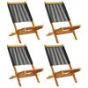 vidaXL Chaises de jardin pliantes lot de 4 noir bois d'acacia massif
