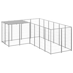 vidaXL Chenil Argent&eacute; 4,84 m&sup2; Acier