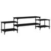 vidaXL Meuble TV noir 197x35x52 cm bois d'ing&eacute;nierie