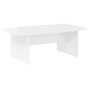 vidaXL Table basse Blanc brillant 93 x 53 x 33 cm Bois d'ing&eacute;nierie