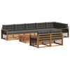 vidaXL Ensemble de canap&eacute;s d'ext&eacute;rieur 9 pc Naturel et Anthracite