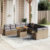 vidaXL Salon de jardin 11 pcs avec coussins beige r&eacute;sine tress&eacute;e