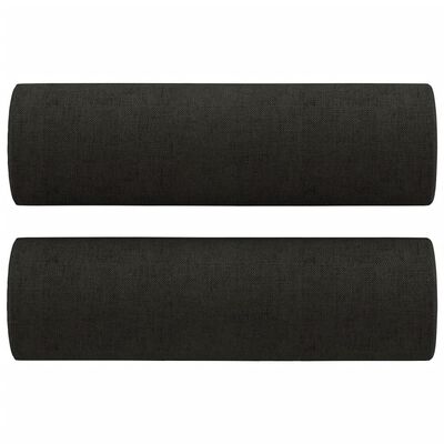 vidaXL Canapé 2 places avec oreillers décoratifs noir 140 cm tissu