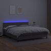 vidaXL Sommier &agrave; lattes de lit avec matelas et LED Gris 160x200 cm