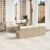 vidaXL Ensemble de canap&eacute; de jardin 7 pcs Beige et cr&egrave;me polyrotin