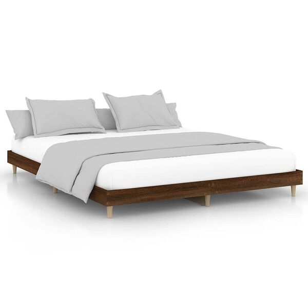 vidaXL Cadre de lit sans matelas ch&ecirc;ne marron 120x200 cm