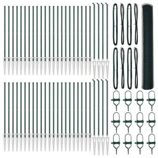 vidaXL Poteau de clôture. Vert 100 x 1,4 m (maillage de 25 mm)