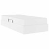 vidaXL Lit avec rangement et matelas avec matelas 2 pcs Blanc Cuir