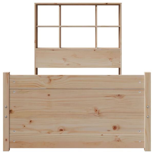 vidaXL Lit biblioth&egrave;que sans matelas 90x190 cm bois de pin massif