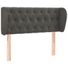 vidaXL T&ecirc;te de lit avec oreilles Gris fonc&eacute; 93x23x78/88 cm Velours