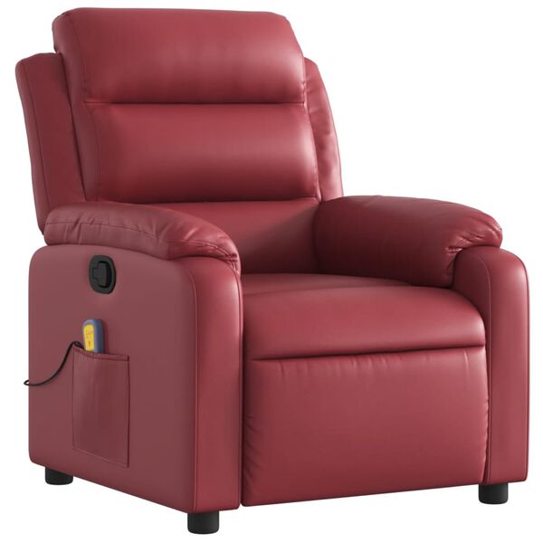 vidaXL Fauteuil de massage inclinable Rouge bordeaux Similicuir