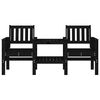 vidaXL Banc de jardin avec table 2 places noir bois massif de pin