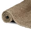 vidaXL Tapis de surface Carr&eacute; Gris 200 x 200 cm Jute