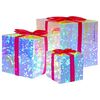 vidaXL Bo&icirc;te-cadeau LED iridescente prismatique 3 pc Multicolore