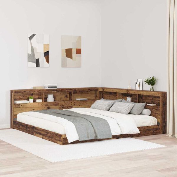 vidaXL T&ecirc;te de lit de rangement Bois Ancien 180 cm Bois d'ing&eacute;nierie