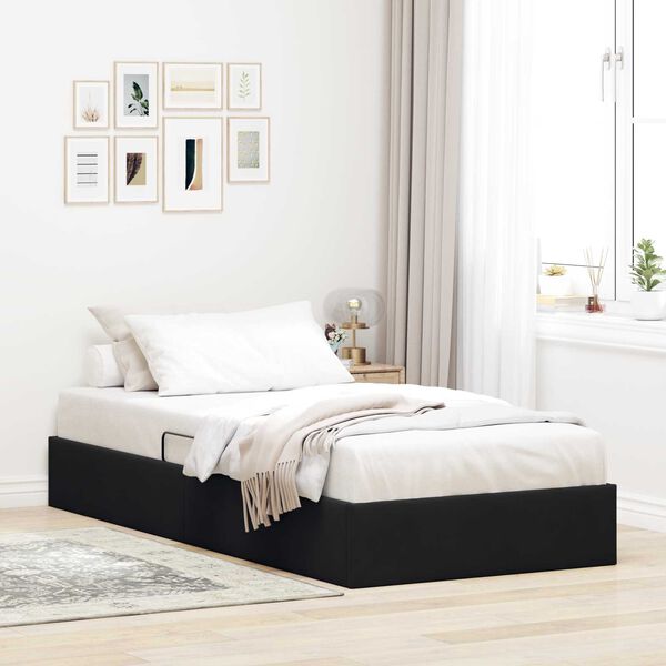 vidaXL Lit de Rangement avec stockage Noir 90 x 200 cm Velours